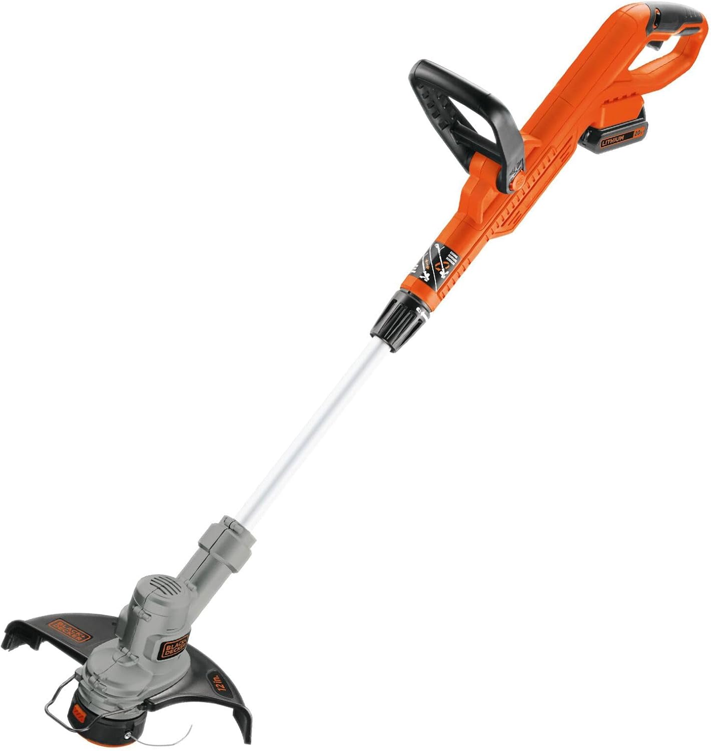 BLACK DECKER 20V MAX String Trimmer and Edger 2 in 1, Cordless Weed Wacker with Auto Spool Feed, Battery and Charger Included, 12 Inch Steel Blade, Reduced Vibration (LST300)